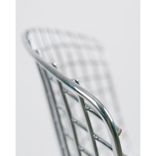 Chrome Bertoia Side Chairs With Fabric Seat Pads for Knoll (Two Available) For Sale - Image 11 of 12