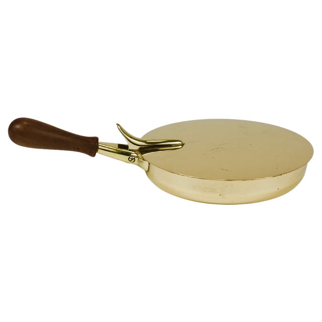 Butler Brass Ashtray with Lid and Handle attributed to Carl Auböck, Vienna, 1950s For Sale