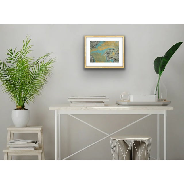 "Rising Tide" l 2021 l 11x 14inches - one of a kind print - Japanese Marbling, Ink on Hand Crafted Mixed Media Paper. 100%...