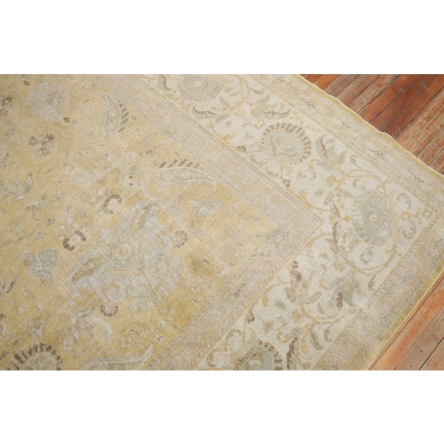 Gold Antique Gold Ivory Square PersianTabriz Rug For Sale - Image 8 of 12