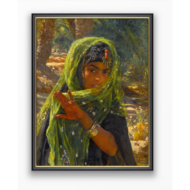 Atelier Aria Lumae Etienne Dinet 1901 Orientalist North African Bedouin Girl Fine Art Gallery Board Print 30 X 40 For Sale - Image 13 of 17
