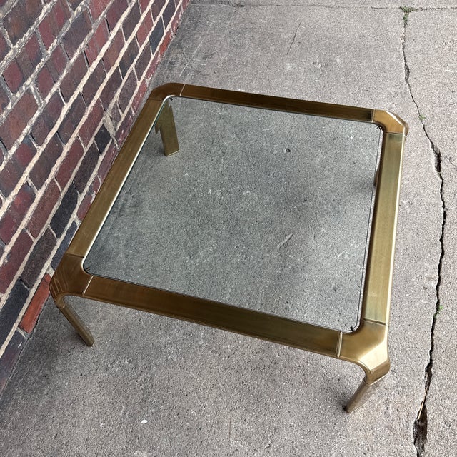 Brass Brass and Glass Coffee Table by Widdicomb in the Style of Mastercraft For Sale - Image 8 of 8