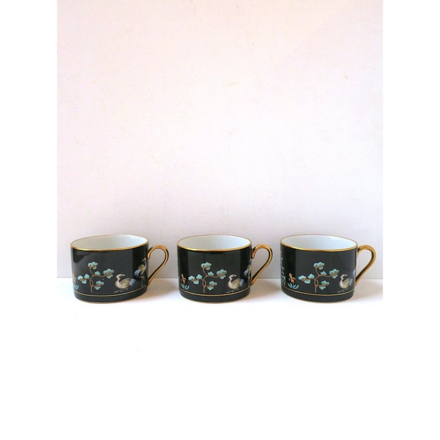 Fitz and Floyd Chinoiserie Porcelain Coffee or Teacups, Late-20th Century, Set of Three, For Sale - Image 4 of 10