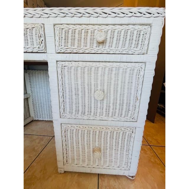 Late 20th Century Wicker Desk & Chair, Vintage For Sale - Image 5 of 18