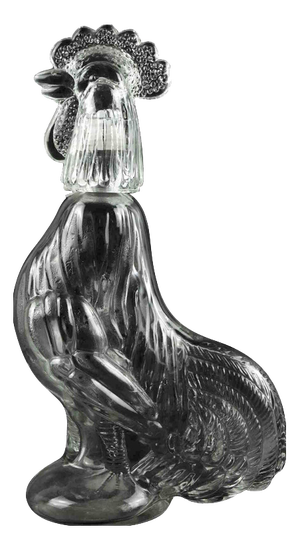 Vintage Glass Rooster Shaped Bottle, 1970s