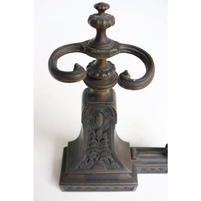 Antique French Lion Griffin Fireplace Fender Set with Integrated Tool Holders, 19th Century, Set of 3 For Sale - Image 9 of 13