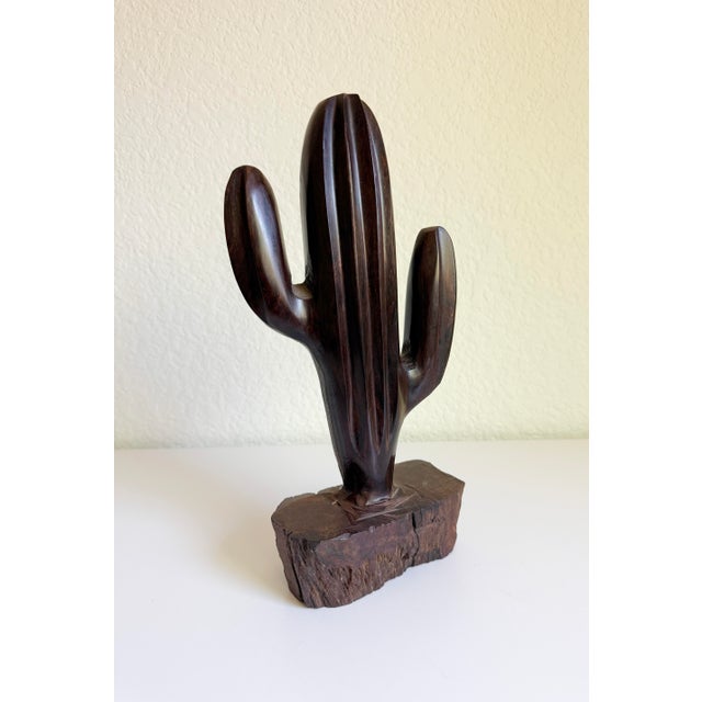 14" Ironwood Saguaro Cactus Figurine For Sale - Image 4 of 8