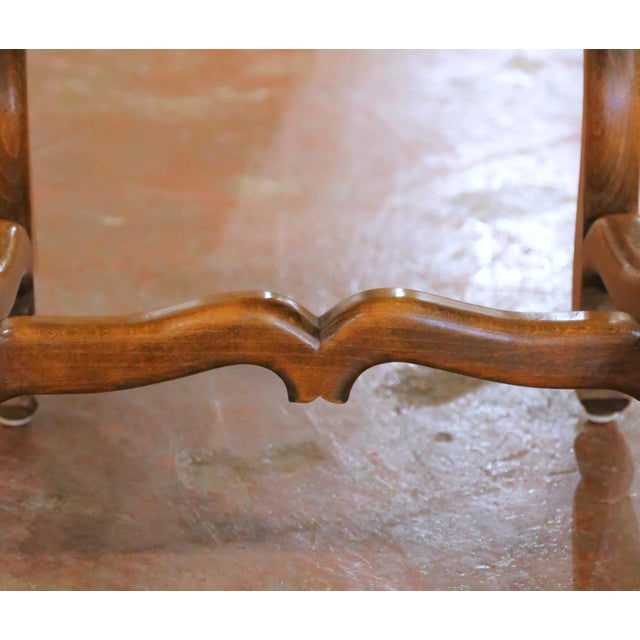 Early 20th Century French Louis XIV Walnut Dining Chairs With Leather, Set of 12 For Sale - Image 9 of 11