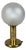 Brass Table Lamp with Sphere Glass from Targetti Sankey, 1960s For Sale