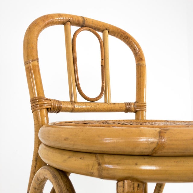 Vintage Bamboo Bar Stool For Sale - Image 9 of 10