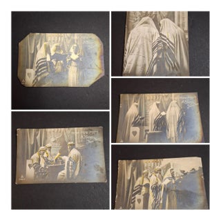 Antique 1900s Rosh Hashanah Postcards German Judaica Eas Schwerdtfeger Synagogue - Set of 5 For Sale