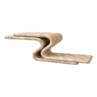 Vintage Sculptural Marble Console | Karl Springer Attributed | S Shape For Sale