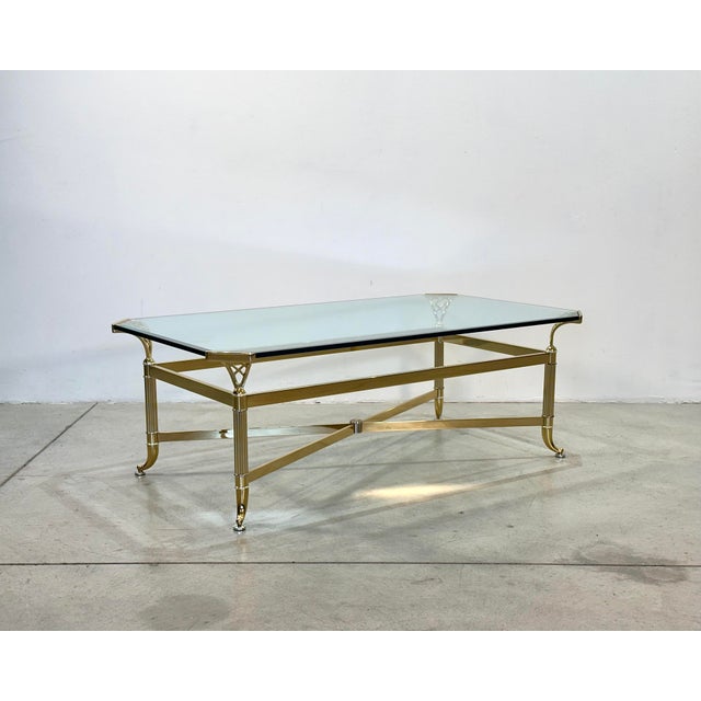 Vintage Brass and Glass Coffee Table, 1980s For Sale - Image 12 of 12
