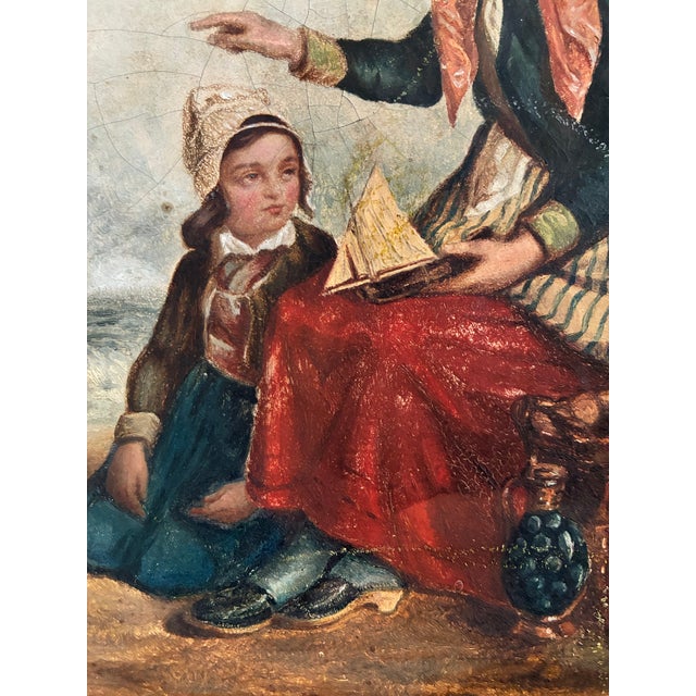 Antique Seaside Oil Painting, C. 1845 For Sale - Image 6 of 15