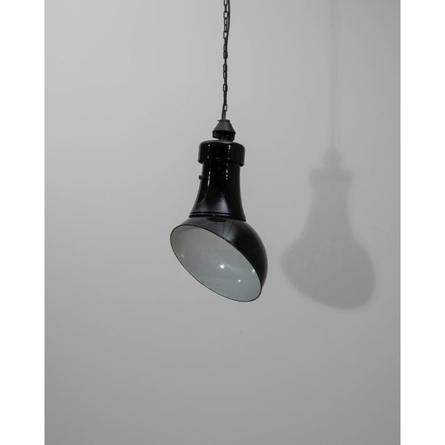 1930s Czech Metal Industrial Angular Pendant Lamp For Sale - Image 9 of 18