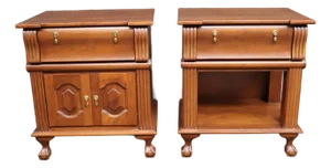 Pair of Dutch Designs Cherry Wood Traditional Nightstands