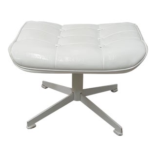 1960s Vintage White Ottoman For Sale