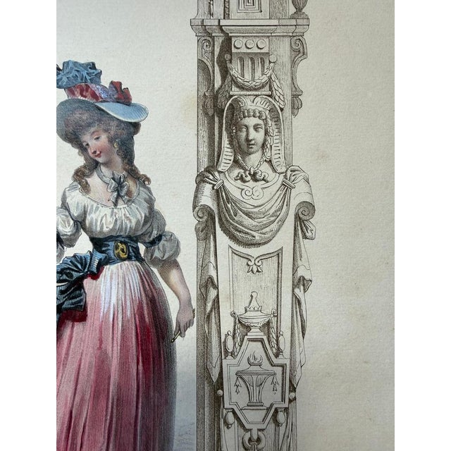 Achille Devéria, Promenade Costume, 1847, Lithograph For Sale - Image 6 of 12
