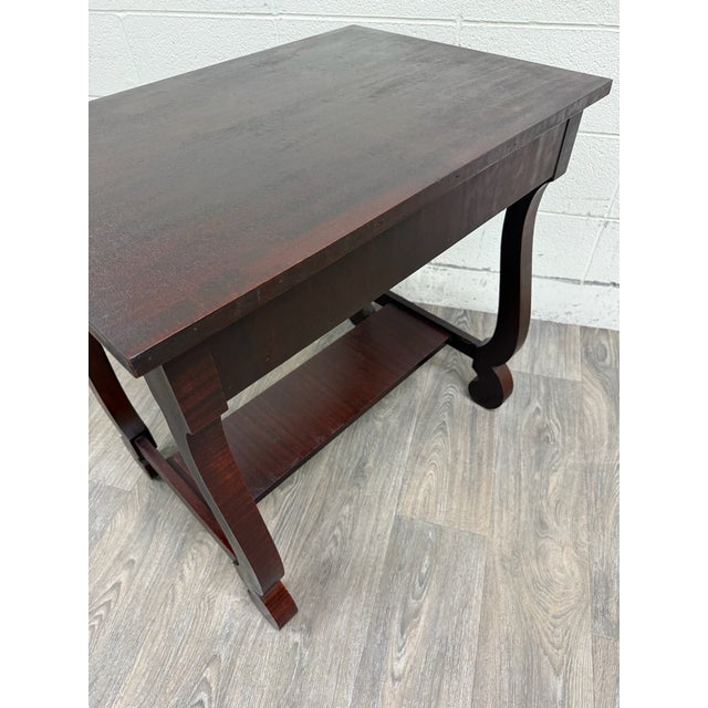 VTG Helm’s Furniture Empire / Colonial Revival Style Library Sofa Console Table For Sale - Image 11 of 13