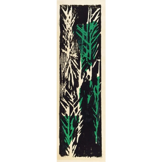 Mid-Century Modern Mid 20th Century Abstract Botanical Block Print For Sale - Image 3 of 3