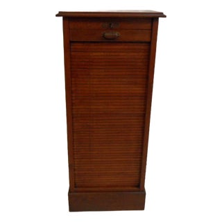 Antique Filing Cabinet with Roller Shutter, 1890s For Sale