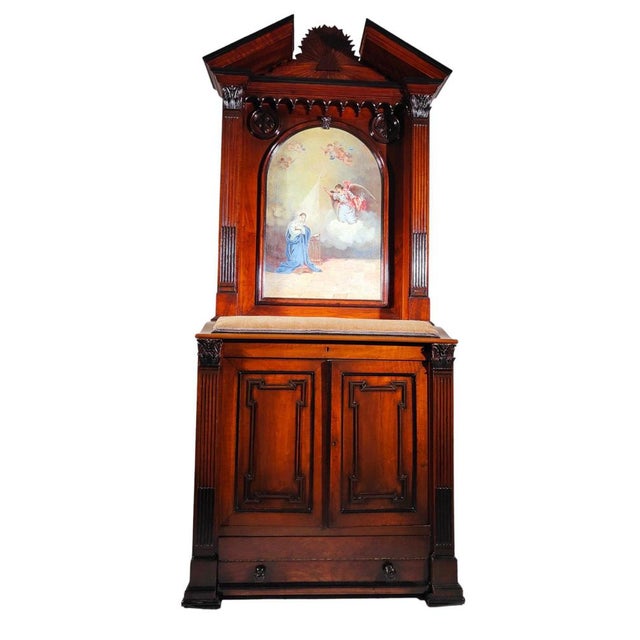 prie dieu recliner of the 19th century dated 1879 beautiful recliner to pray from the xix century. in the central part it...