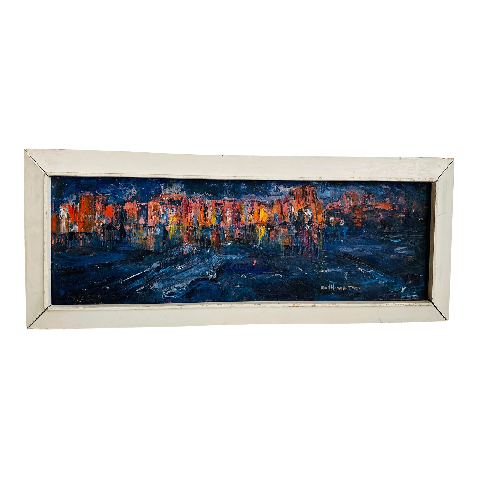 1960s Vintage Impressionist Textured Oil Painting by Ruth Walters ...