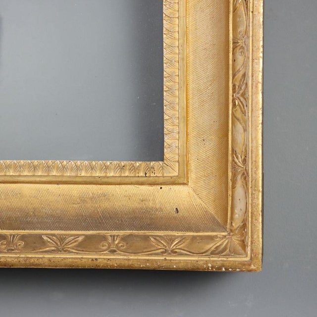 Wood 19th Century Empire Frame in Carved and Gilded Wood For Sale - Image 7 of 10