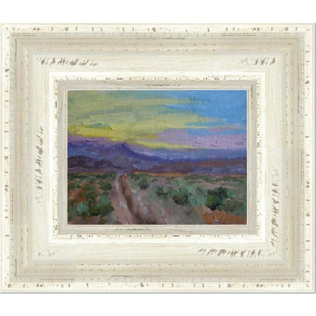 Quiet Places & Desertscapes — Nevada Sunset Original oil painting by L Haas, 8 x 6 unframed linen panel, signed. Warm...