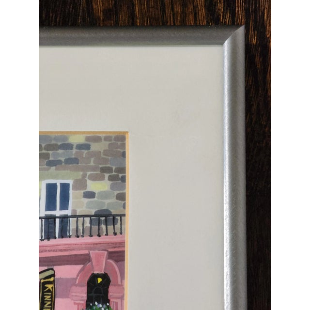 Contemporary Victoria Street Framed Gouache Giclee Print Painting Signed by Artist Lynn Hanley Wall Art For Sale - Image 3 of 17