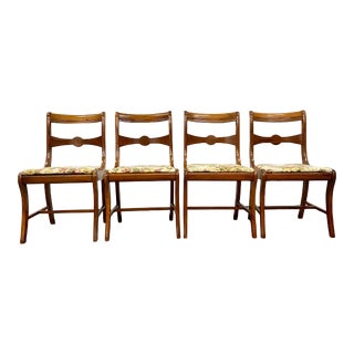 Vintage Duncan Phyfe Style Bowtie Back Splat Dining Chairs - Set of 4 For Sale