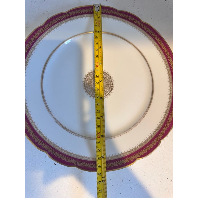 Limoges, France Vintage c.h. Field Haviland Limoges Plate, French Porcelain, Red & Gold Gilt Dinner Plate For Sale - Image 4 of 9