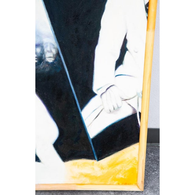 1980s Mid Century Modern Painting Cowboy America Form Abstract Signed Large 38x46 Flag - Signed by "Bradley". For Sale - Image 12 of 12