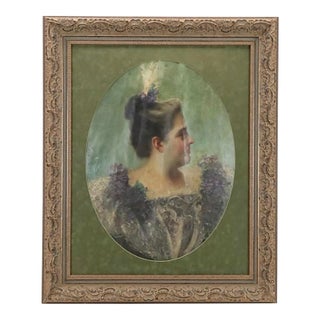 1899 Belle Époque Portrait Oil Painting — William Henry Pike (1846–1908) For Sale