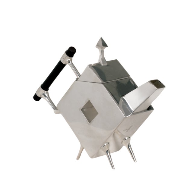 Rhombus Teapot in Silver-Plated Metal by Christopher Dresser, 1890s For Sale - Image 3 of 5