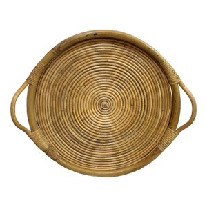 Gabriella Crespi Style Coiled Rattan Tray