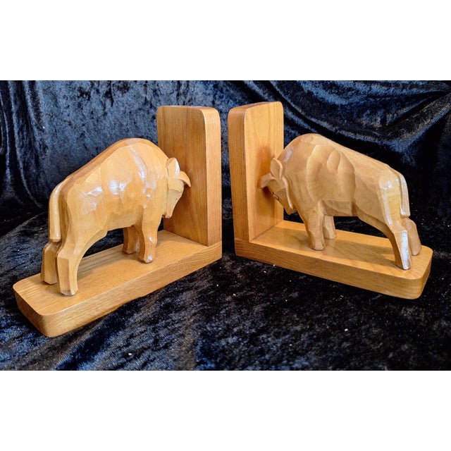 Mid-Century Modern Mid-Century Bookends Buffalo by Karl Sickert, 1960s, Set of 2 For Sale - Image 3 of 6