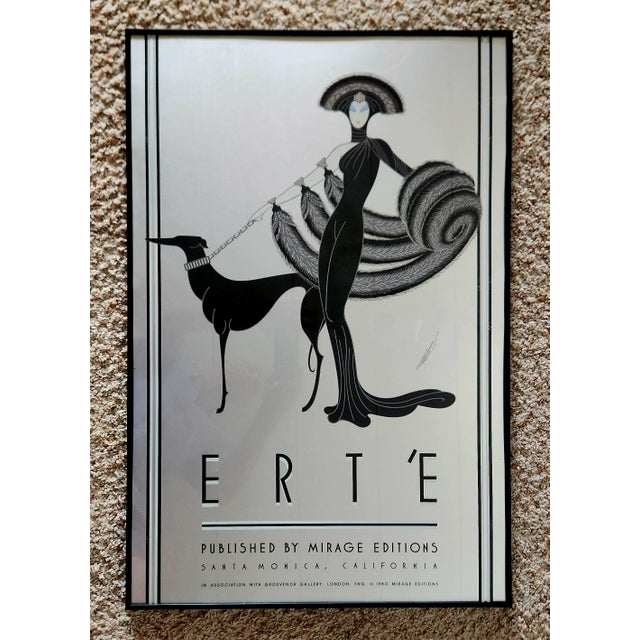 Metal Erte Symphony in Black Framed Art Print 1980 For Sale - Image 7 of 7