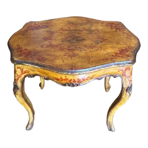 Antique 18th C Italian Paint Decorated Side or Petite Cocktail Table