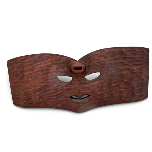 John Collins Maori New Zealand Ta Moko Carved Wood Whaikairo Rakau Mask For Sale - Image 12 of 15