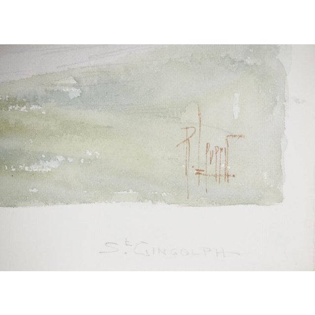 René LEVERD (1872-1938) Switzerland, The village of Saint-Gingolph Original watercolor Signed in ink On vellum, 20 x 26.5...