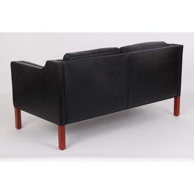 Børge Mogensen Black Leather Model 2212 Sofa by Børge Mogensen for Fredericia, 2010s For Sale - Image 4 of 12