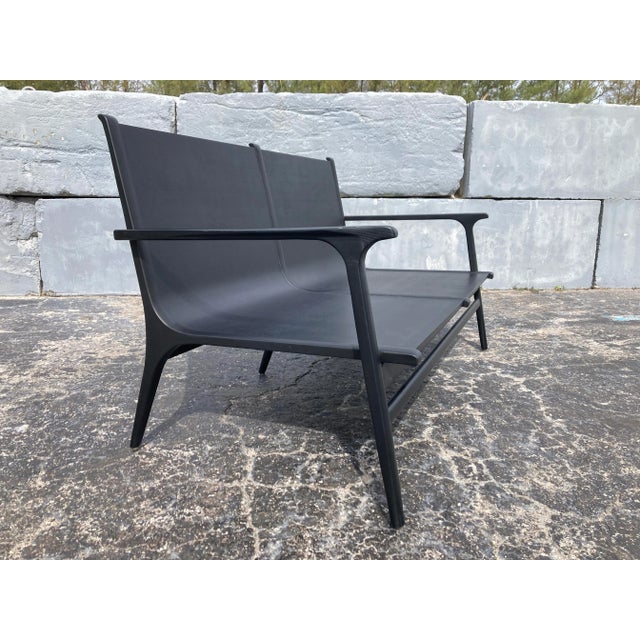 2010s Rén Lounge Chair Two Seater Sofa Stellar Works Space Copenhagen, Oak, Leather For Sale - Image 5 of 12