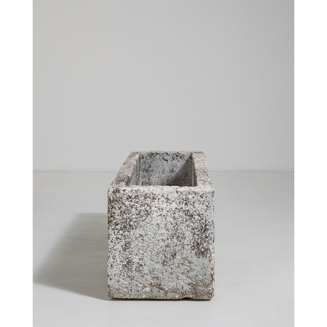 White Brutalist Concrete Planter, Antique, France, Circa 1970 For Sale - Image 8 of 8
