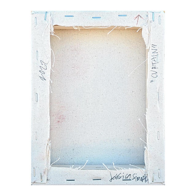 Blue Jessica Simorte "Curtain" Contemporary Colorful Abstract Mixed Media Interior Space Painting, 2022 For Sale - Image 8 of 8