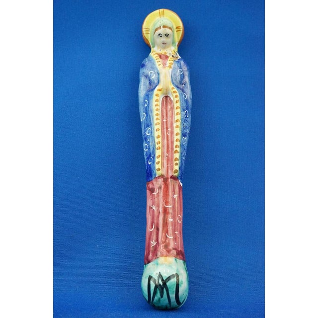 20th Century Ceramic Bas-Relief Plaque Madonna by Antonio Milani, Italy, 1920s For Sale - Image 6 of 18