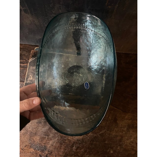 Glass Vintage Murano Yalos Casa Blue Bowl For Sale - Image 7 of 11