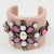 Metal Emilio Pucci Italy Extra-Wide Pale Pink Resin Jeweled Cuff Bracelet For Sale - Image 7 of 11