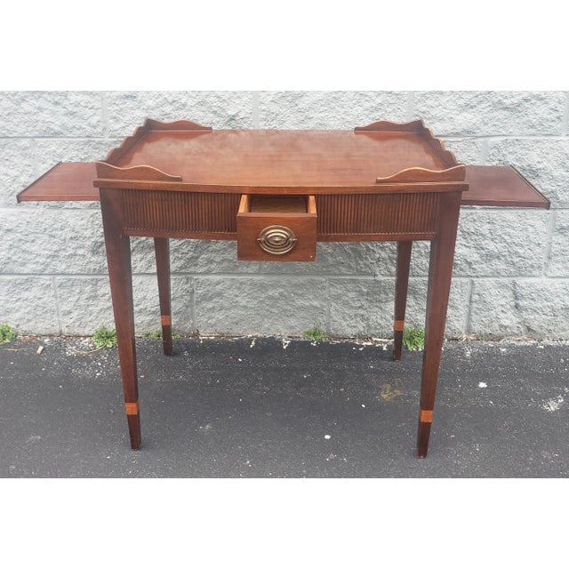 Kittinger Authentique Furniture George III Style Single deep Drawer Tea Table Server with two Pull-Out Trays and tapered...