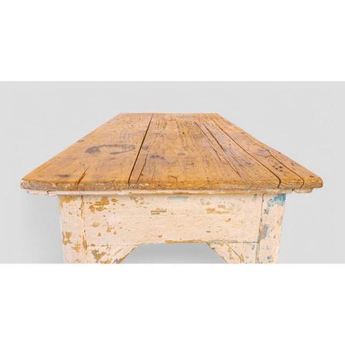 Wood Vintage Wooden Worktable with Drawers For Sale - Image 7 of 14